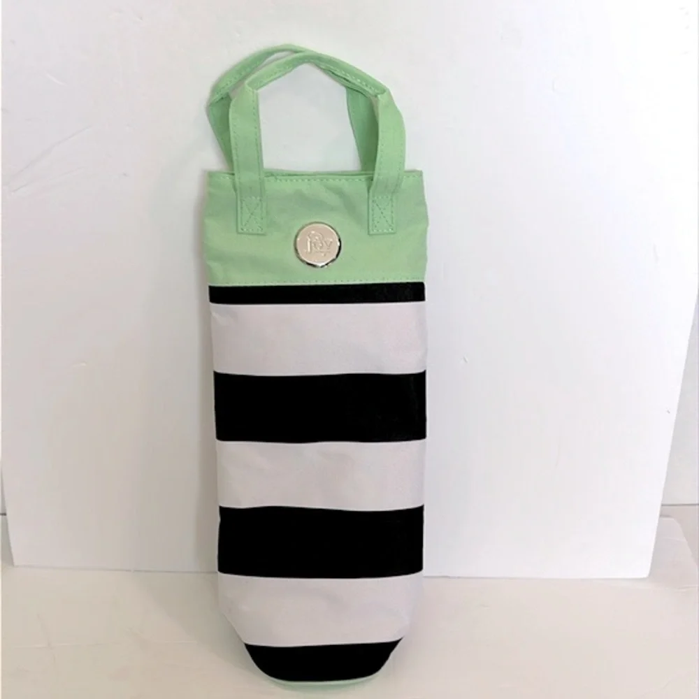 JOY Deluxe Insulated Wine Cooler Tote Bag mint/black/white NWOT